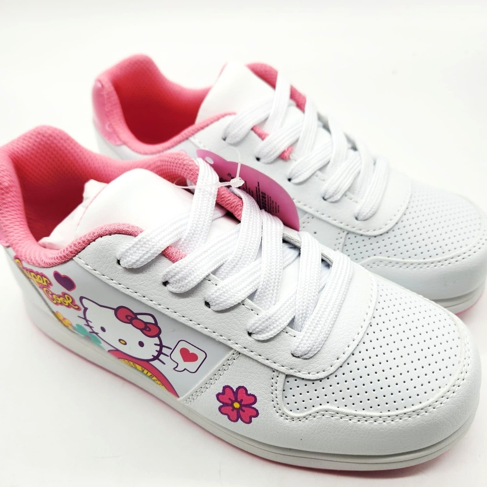 Toddler Hello Kitty Court Sneakers‎ White Little Kid Girl Shoes Size 3 New Boxed